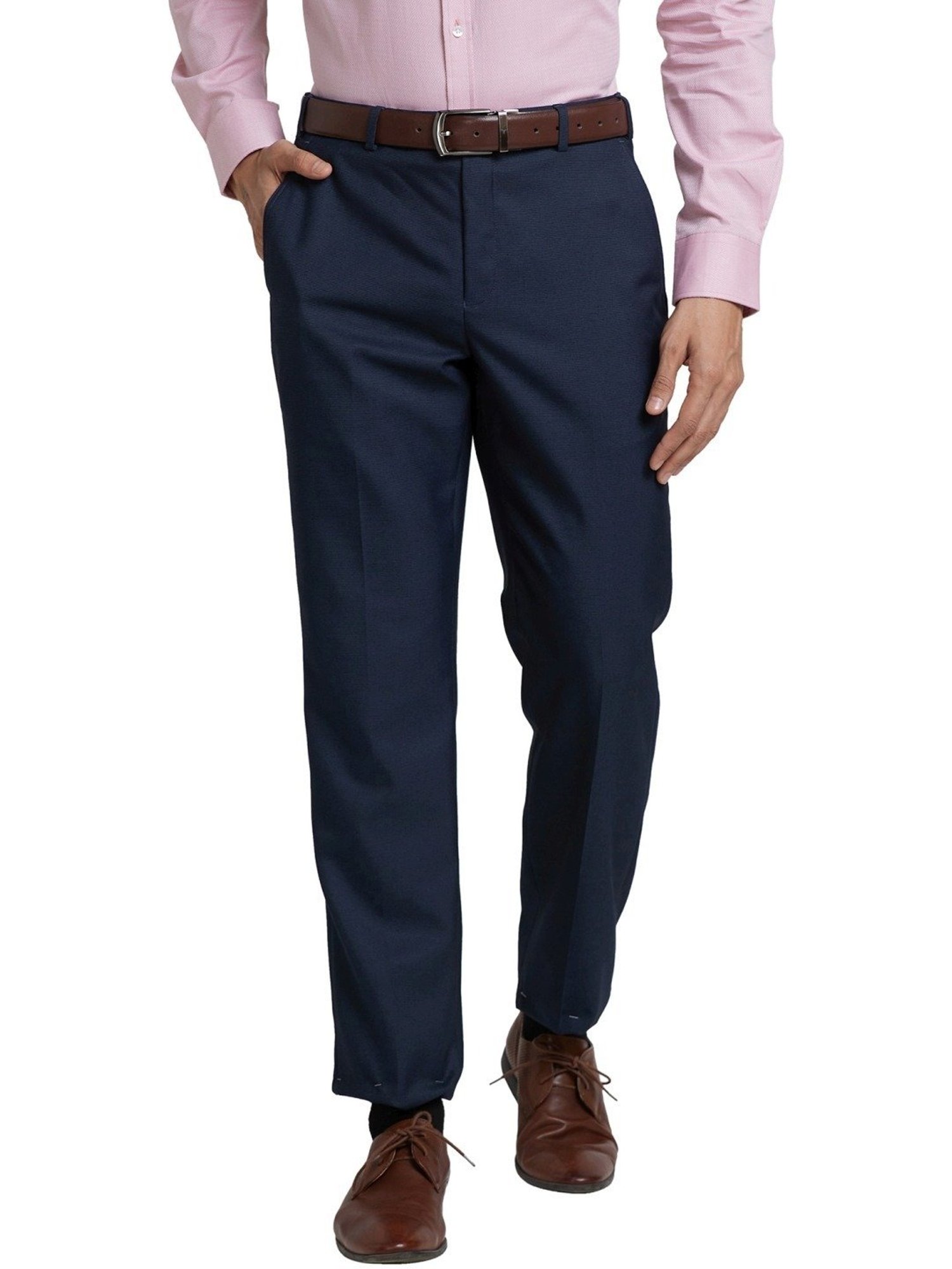 Park Avenue Blue Regular Fit Trousers