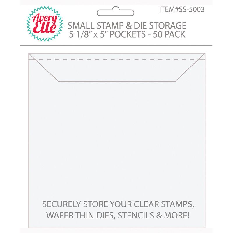 Avery Elle Stamp & Die Storage Pockets 50/Pkg-Small 5"X5"