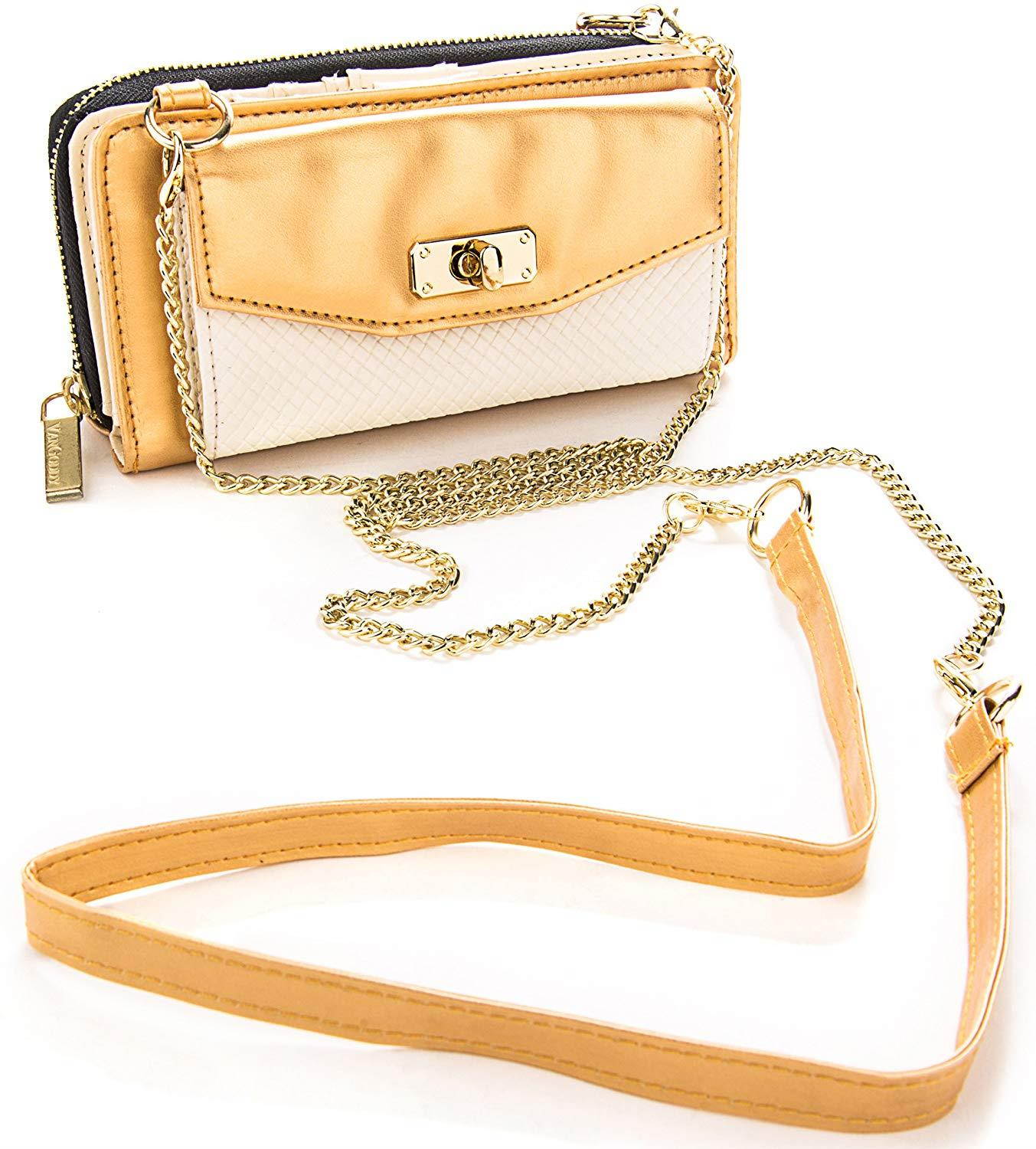 Venice Wallet Clutch Bag Carrying Case for Kyocera Hydro, Brigadier, Torque, Rise, Presto, Milano&hellip;. and Auxiliary Cable and Windshield Car Mount