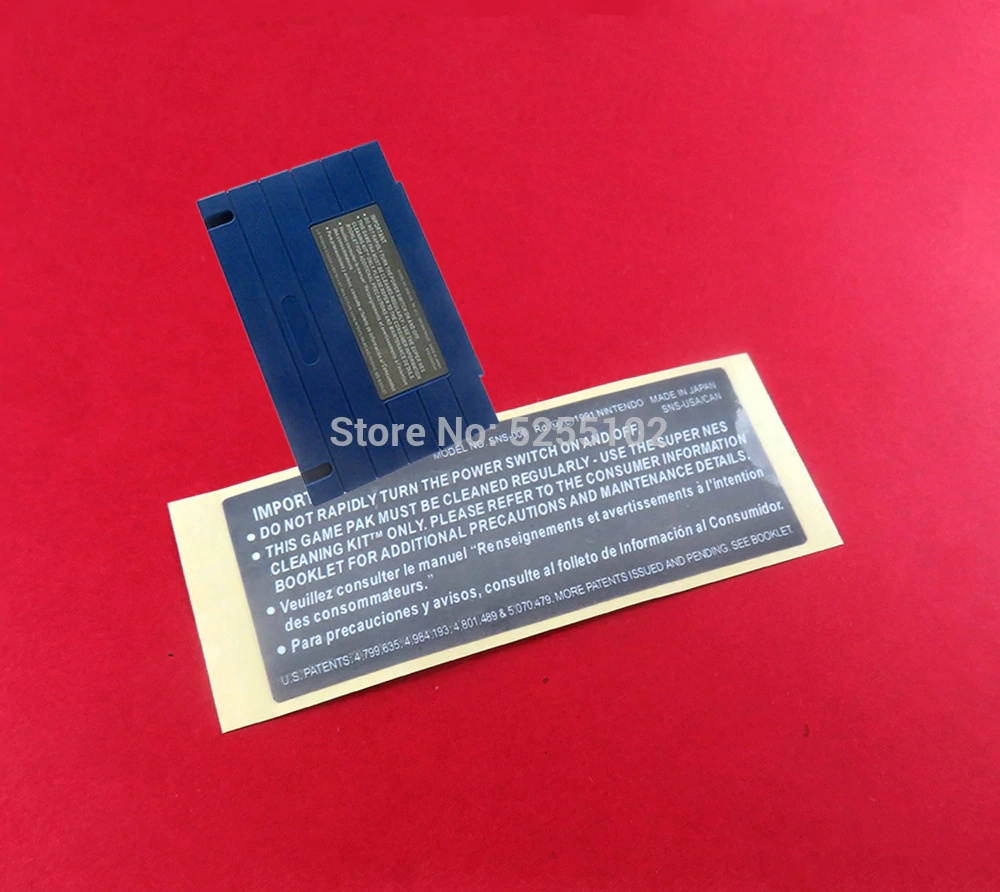 10PCS replacement Shell back sticker for SNES game card sticker Label for snes US version