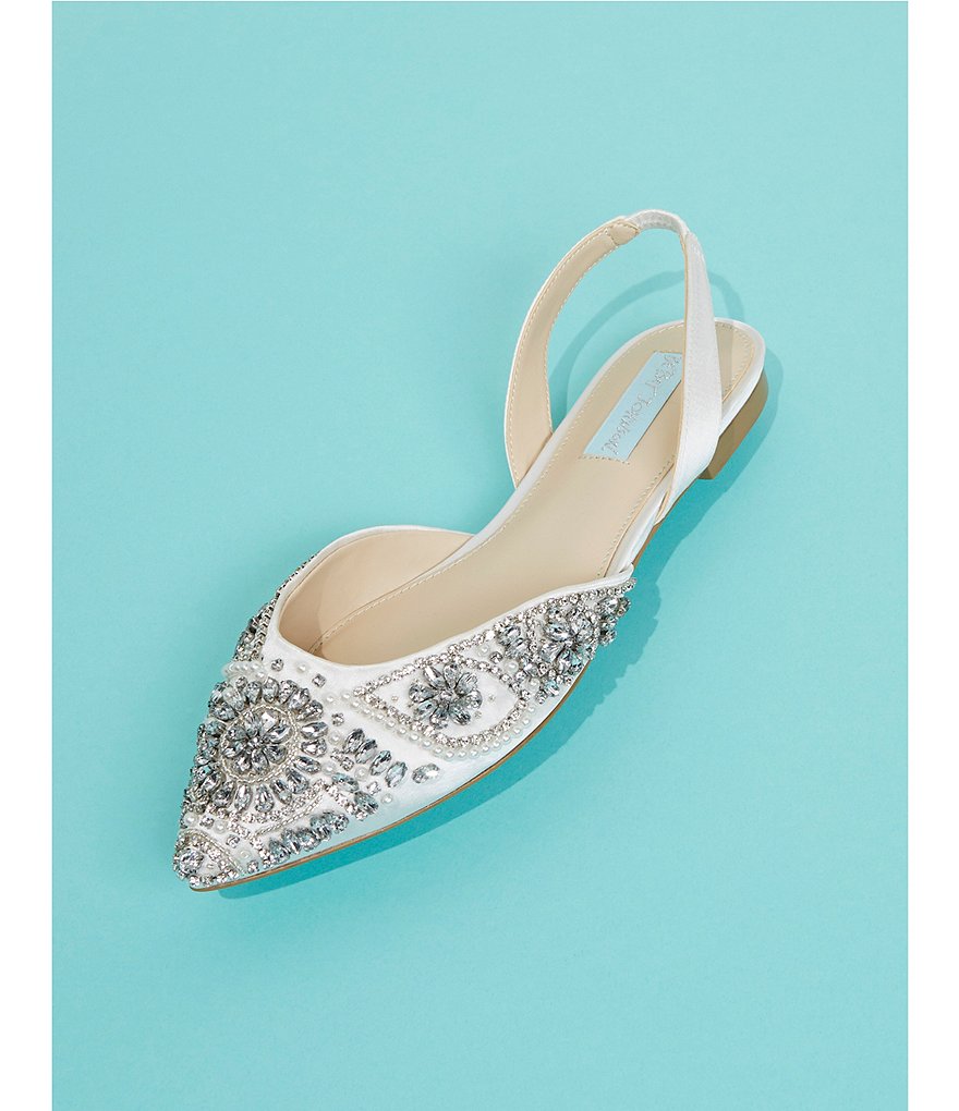 Blue by Betsey Johnson Molly Rhinestone Slingback Dress Flats