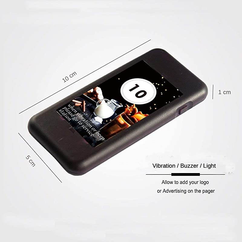 Restaurant Pager System with 20 pcs Coaster Pagers and 1 pc 999-Channel Keypad Call Button Extensible Wireless Calling System for Food Truck Clinic Church Cafe Shop