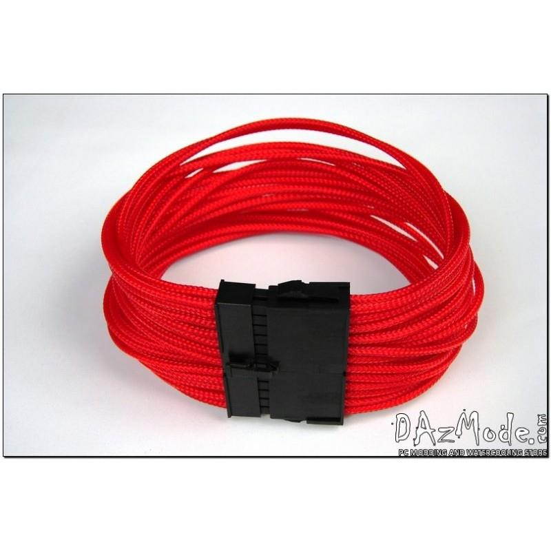 Darkside 24-Pin ATX 12" (30cm) HSL Single Braid Extension Cable - Red UV (DS-0181)