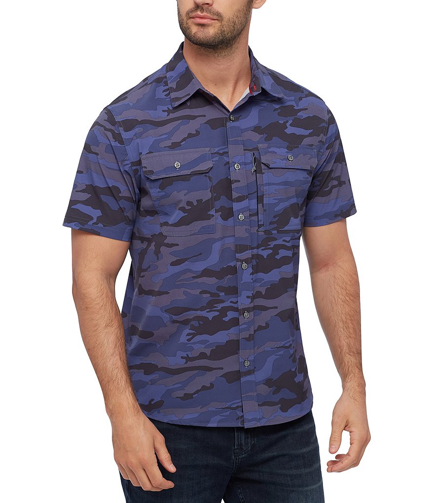 Flag And Anthem Short-Sleeve MadeFlex Performance Sastonia Camo Woven Shirt