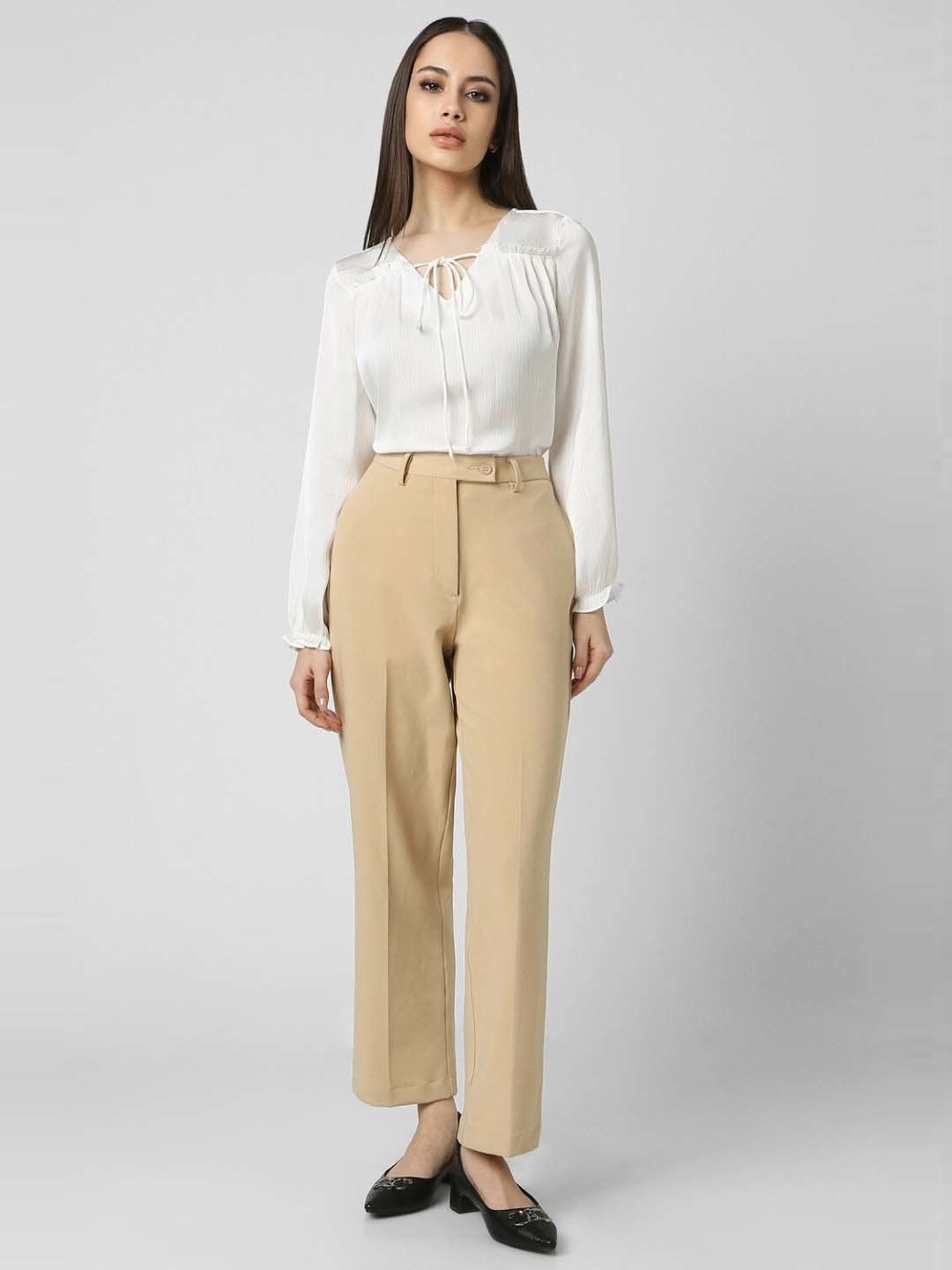 Van Heusen White Textured Pattern Top