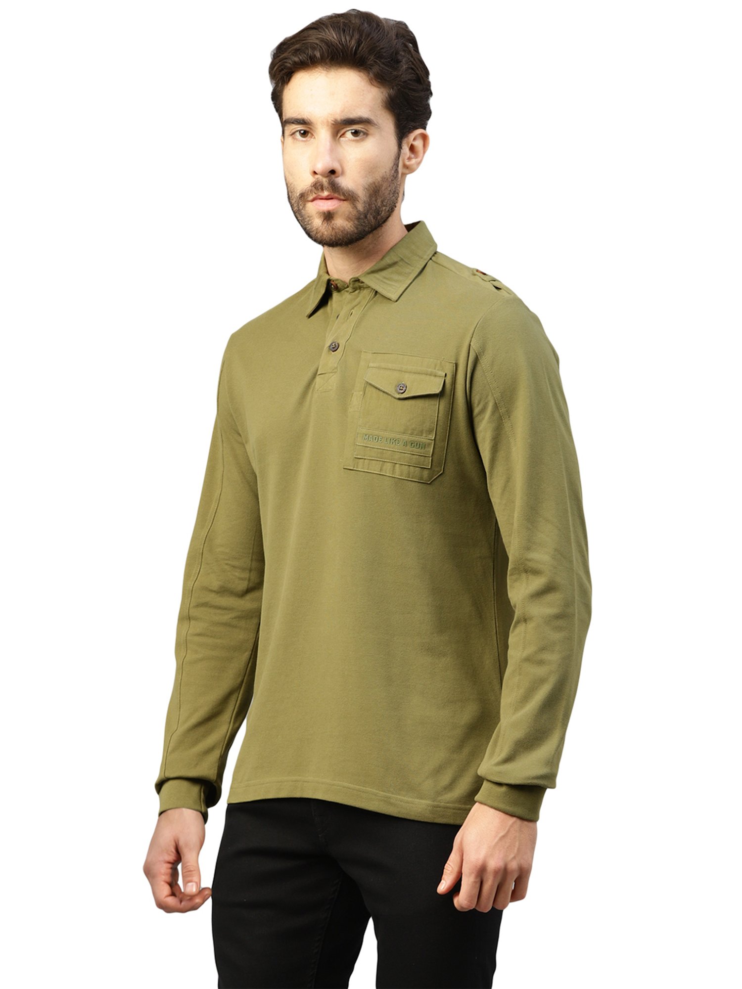 Royal Enfield VINTAGE Olive Regular Fit Polo T-Shirt