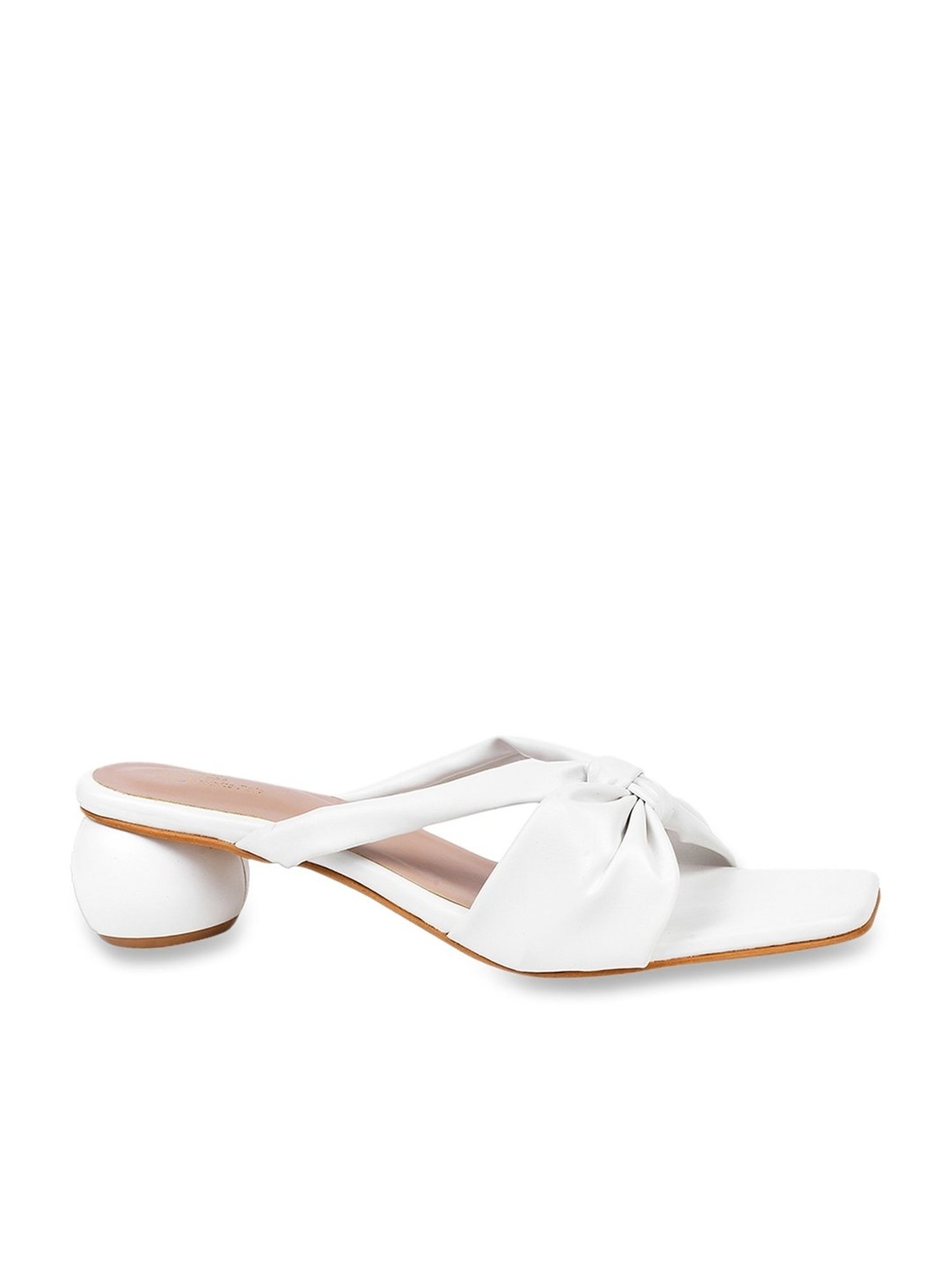 The White Pole Women's White Casual Sandals