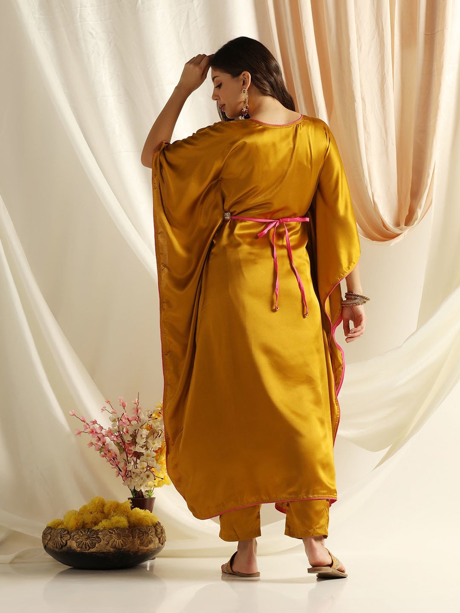 SHADES OF FAASHION Gold Straight Kaftan Kurta