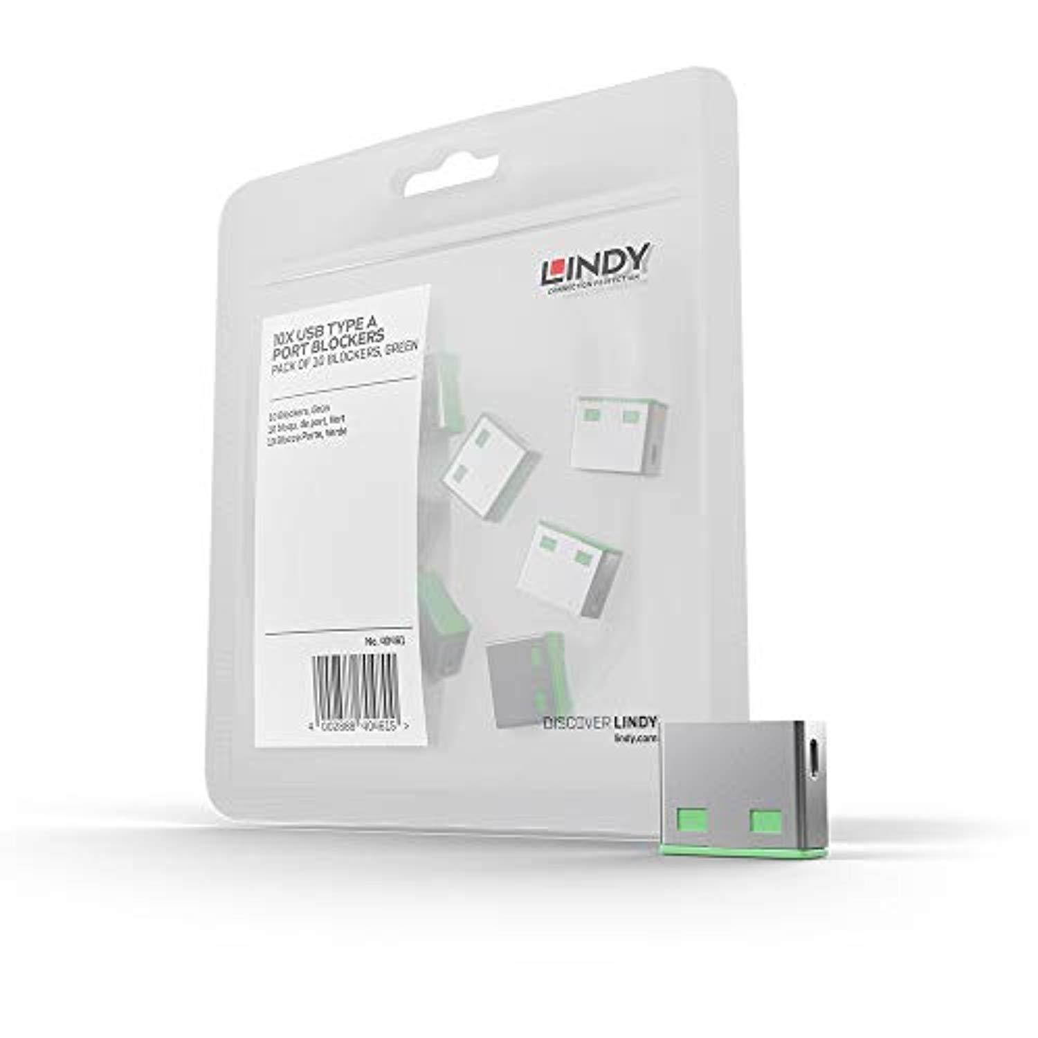lindy usb port blocker  pack of 10  green 40461
