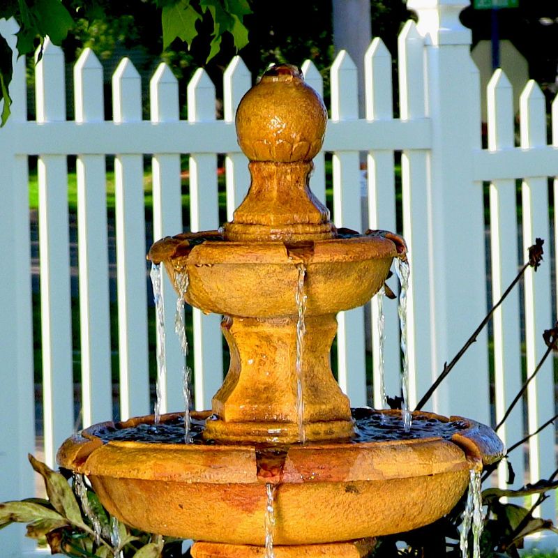 Chatsworth Two Tier Solar On Demand Fountain with Weathered Stone - Smart Solar