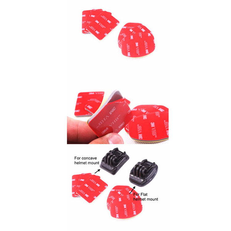 6PCS 3M Sticker Adhesive Pads Set for Gopro HD Hero 3+ 3 2 1 Helmet Flat Curved Surface Mount - Red  GP014
