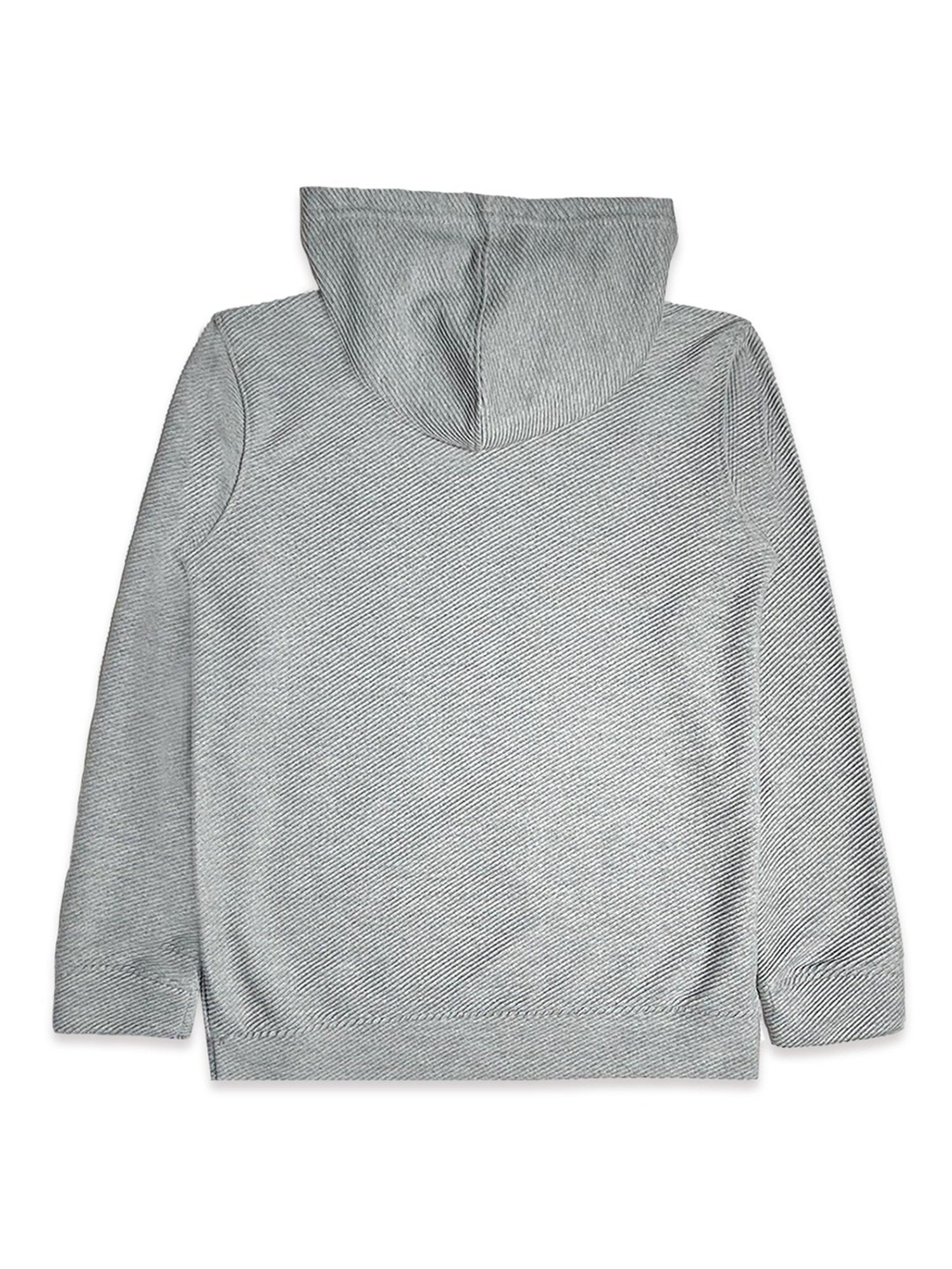 Cavio Kids Grey Textured Full Sleeves Sweatshirt