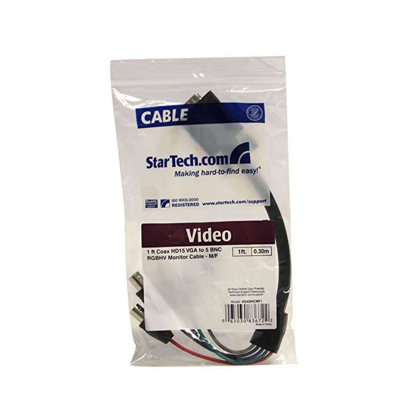 com 1 ft 03 m VGA to BNC Cable HD15 VGA to 5 BNC MaleFemale BNC Cable VGABNCMF1Black