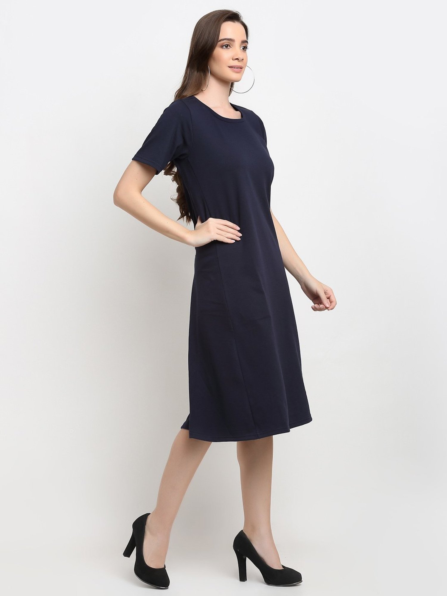 BRINNS Navy Midi A Line Dress