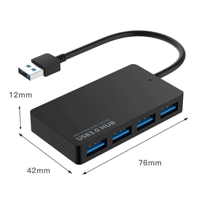 USB 3.0 Hub 4 Port Adapter Expansion Splitter Multi USB  for Desktop, Computer Laptop Mac Notebook PC, USB Flash Drives, Mobile HDD, and More