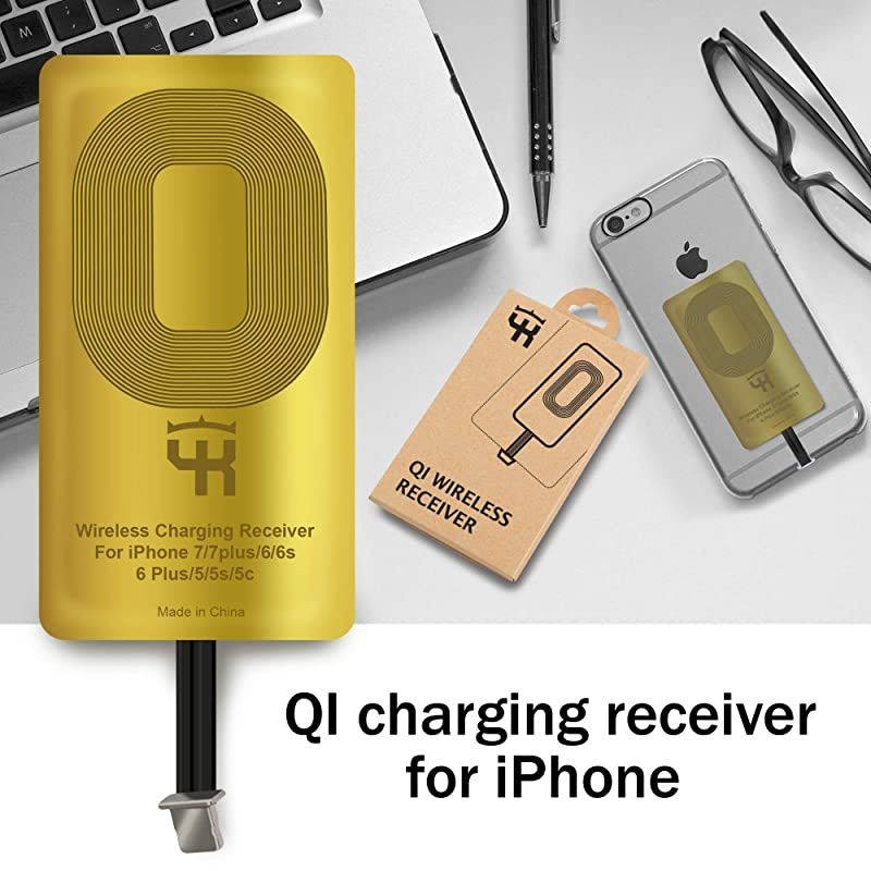 Receiver for IPhone 5- 5c- SE- 6- 6 Plus- 7- 7 Plus- IPhone Wireless Receiver- Receiver- Charging Receiver - Wireless Receiver IPhone- Wireless Charging Adapter