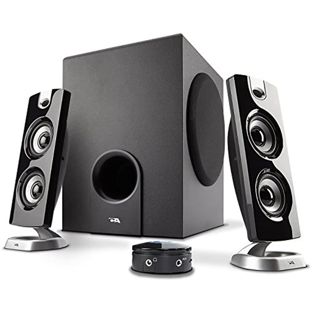 Cyber Acoustics CA-3602FFP 2.1 Speaker Sound System with Subwoofer and Control Pod - Great for Music, Movies, Multimedia Pcs, Macs, Laptops and Gaming Systems
