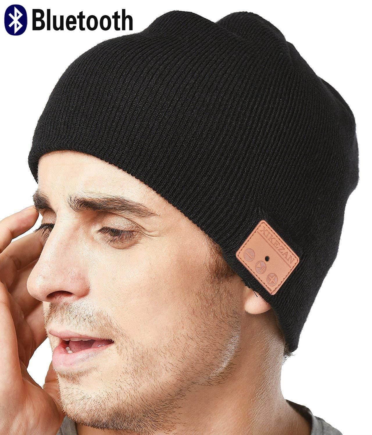 Upgraded Unisex Knit Bluetooth Beanie Winter Music Hat Headphones V4.2 w/Built-in Stereo Speaker Unique Christmas Tech Gag Gifts for Boyfriend/Him/Men/Teen Boys/Stocking Stuffers Best Friend Birthday