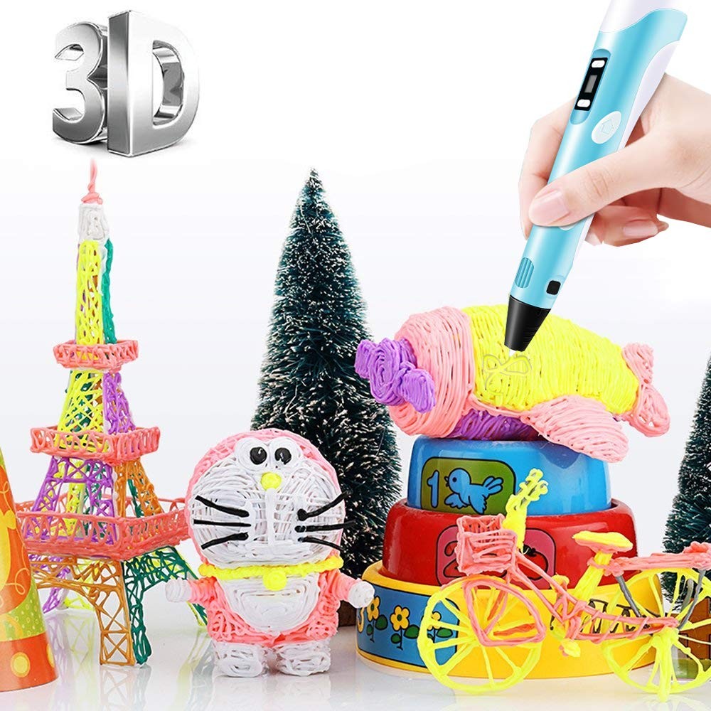 Werleo 3D Pen Art and Craft DIY Drawing 3D Printing Printer Pen with PLA Filament Refills for Kids Nonclogging 3D Printer Pens with LCD Display 165 Feet 10 Colors Filament