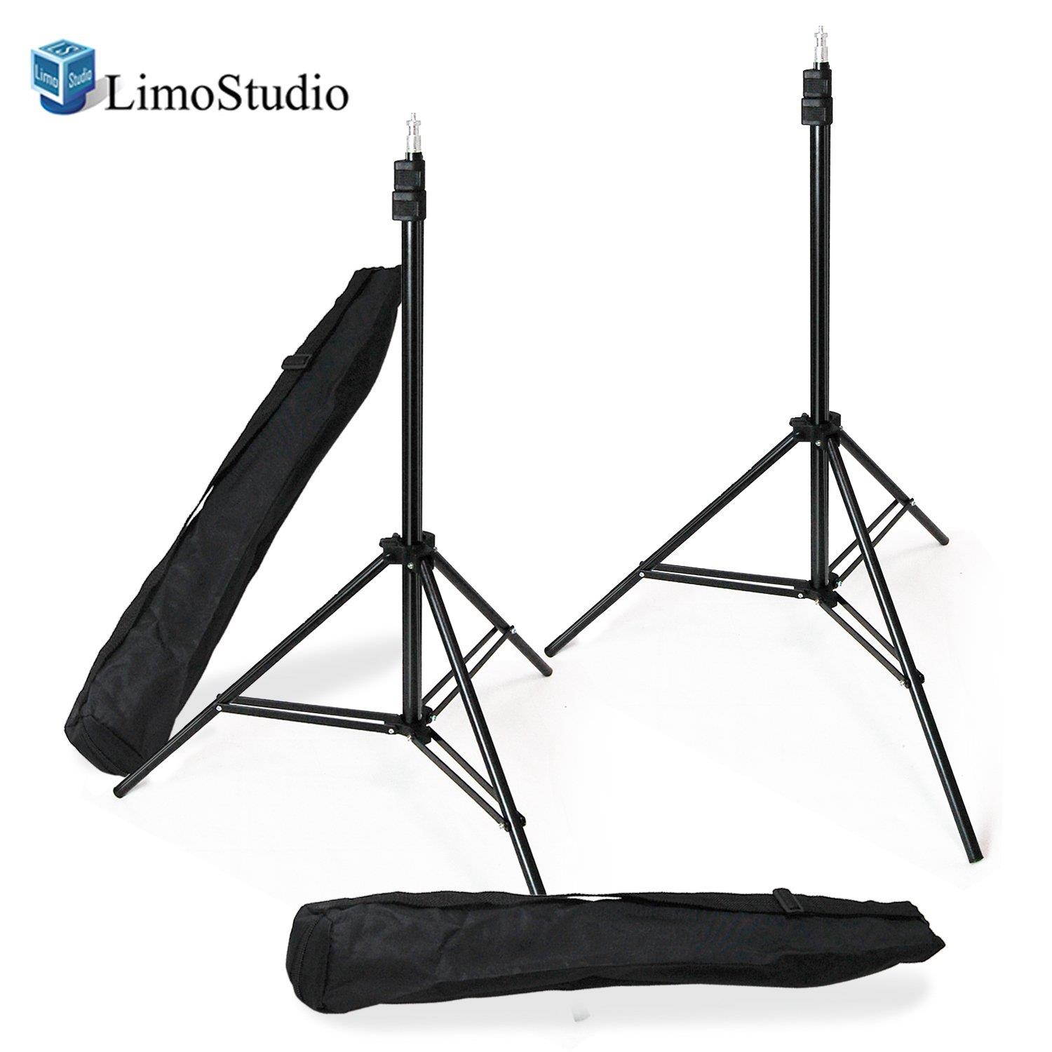 LimoStudio [2-Pack] Adjustable Photography Studio Light Stand with 86.5" Max Height and Convenient Carry Case Bag for Photo Video Lights and Equipment, AGG2696