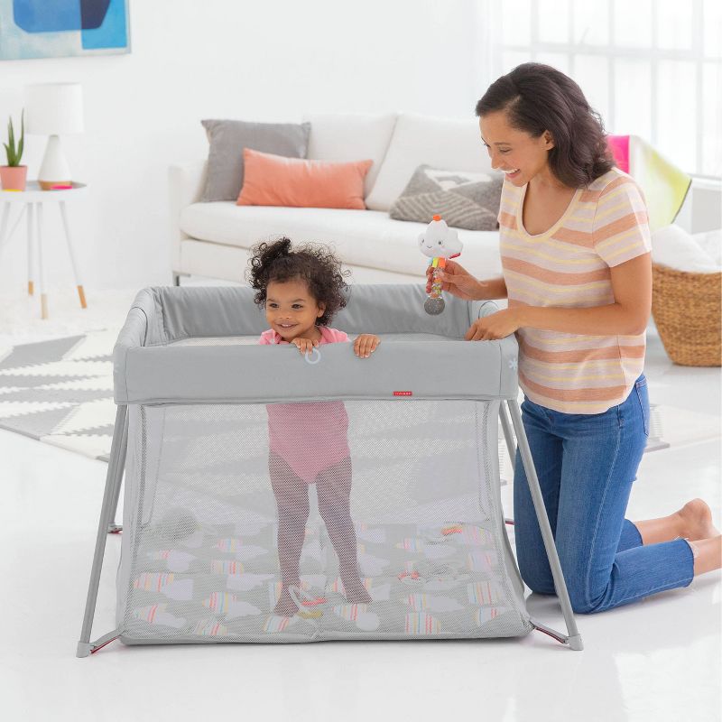 Skip Hop Portable Playard and Foldable Expanding Travel Crib/Playpen - Play to Night