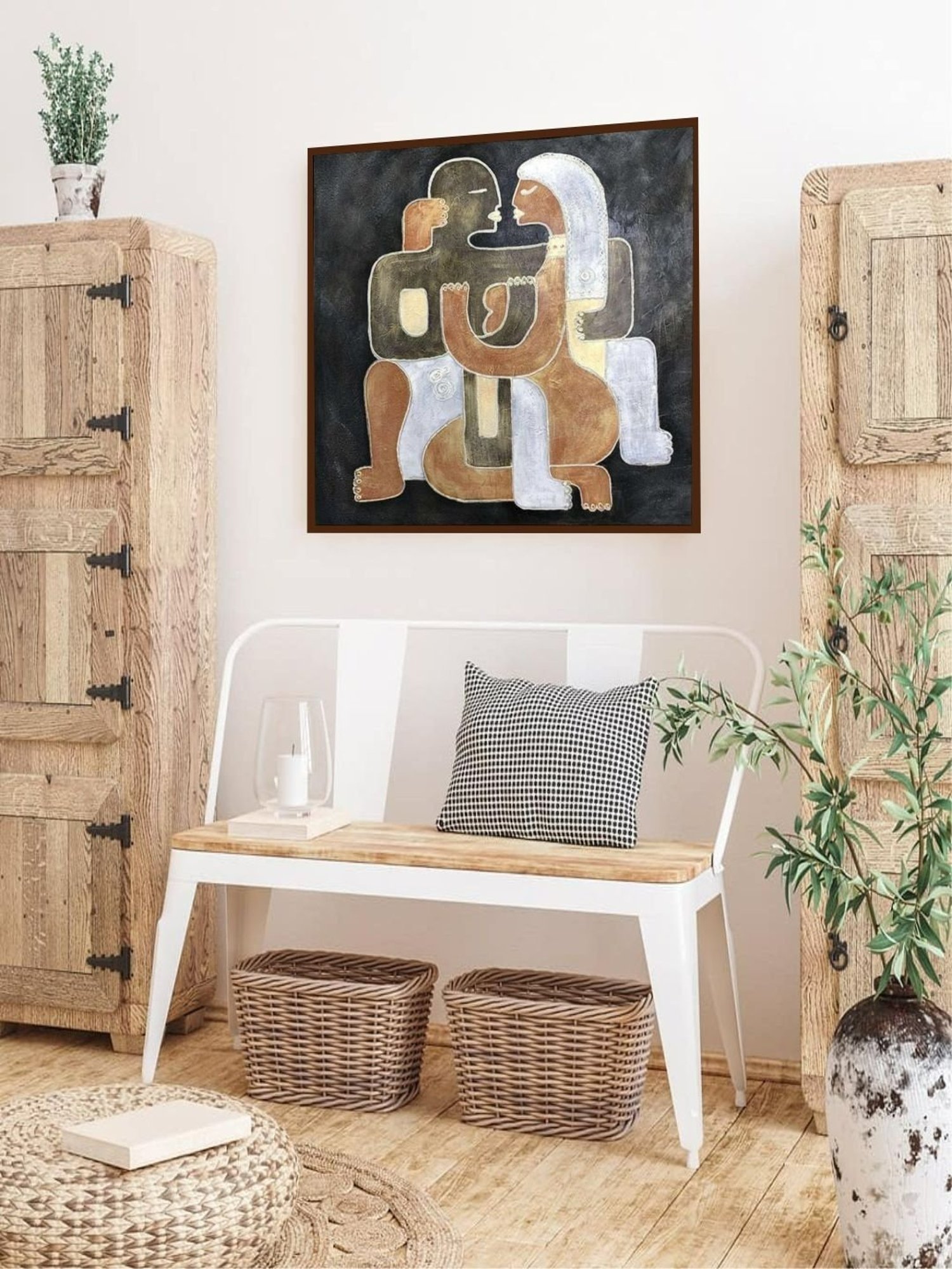 The Art House Abstract Multicolor Canvas Painting