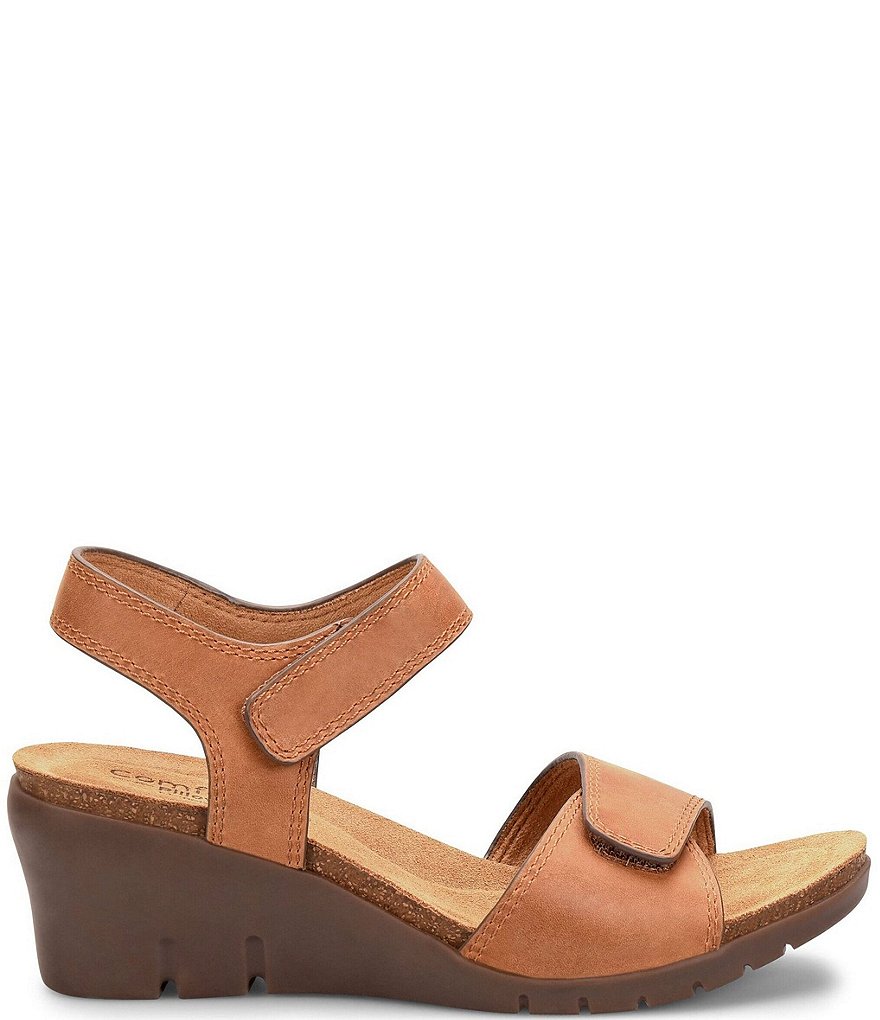 Comfortiva Abria Adjustable Leather Wedge Sandals