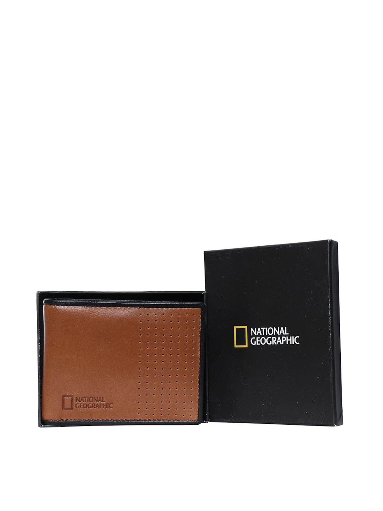 National Geographic Tan Solid Rfid Bi-Fold Wallet for Men