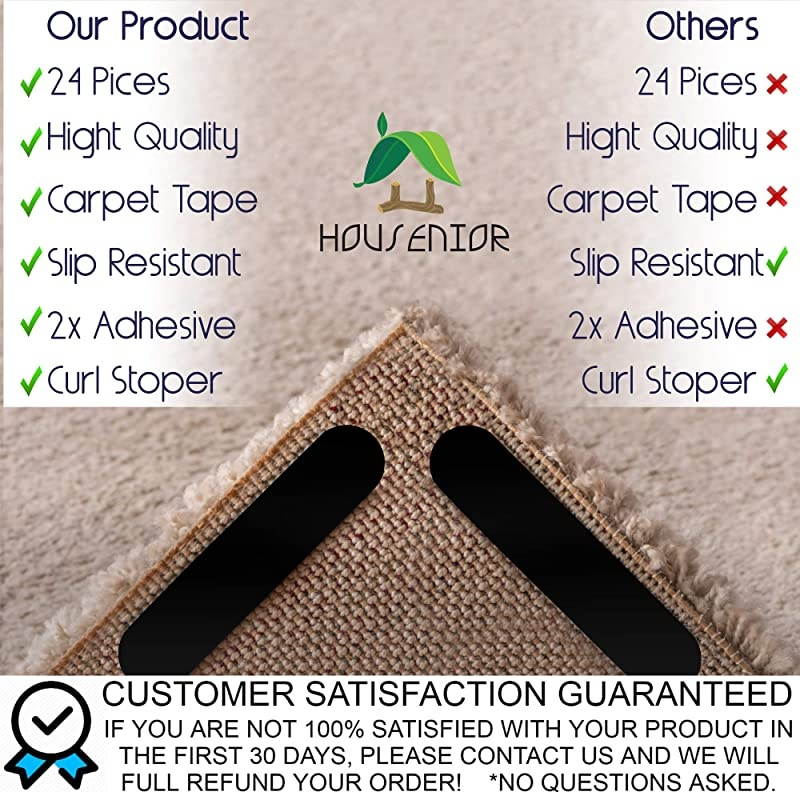 Anti Curling Rug Gripper for Carpet Will Hold Carpets in Place and Corners Flat Non Slip Sticky Renewable Grippers for Hardwood Floors and Tile Non Skid Grip Mat Protector