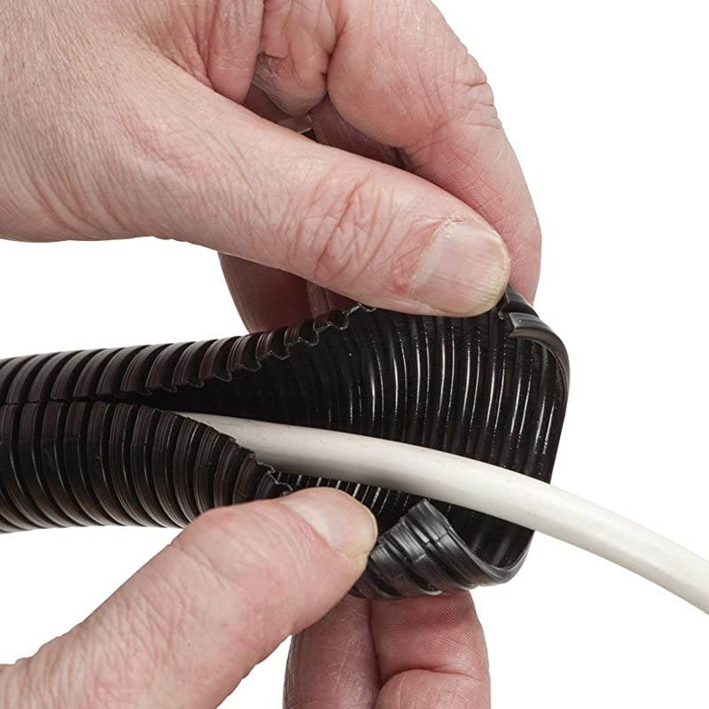 Black Cable Tube | 3 7 Flexible Cable Management Sleeve | Wire Organizer to Hide Cords from TVs PCs and Game Consoles | 125 Inch Diameter