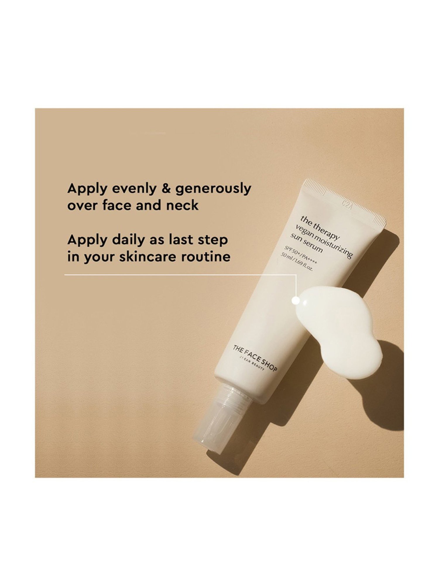 The Face Shop Therapy Vegan Moisturizing Serum Sunscreen with SPF 50 - 50 ml