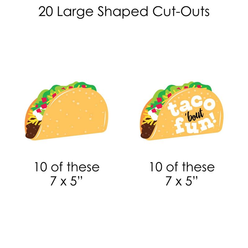 Big Dot of Happiness Taco 'Bout Fun - Mexican Fiesta DIY Decorations - Clothespin Garland Banner - 44 Pieces