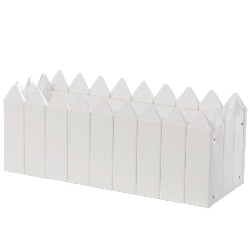 Gardenised Rectangular Traditional Fence Design Vinyl Planter Box