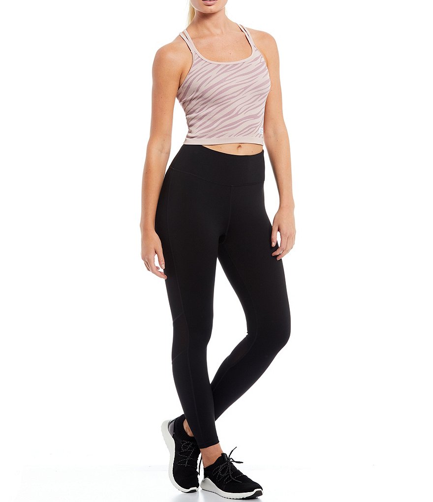 Calvin Klein Performance Zebra Jacquard Low Impact Strappy Back Crop Top