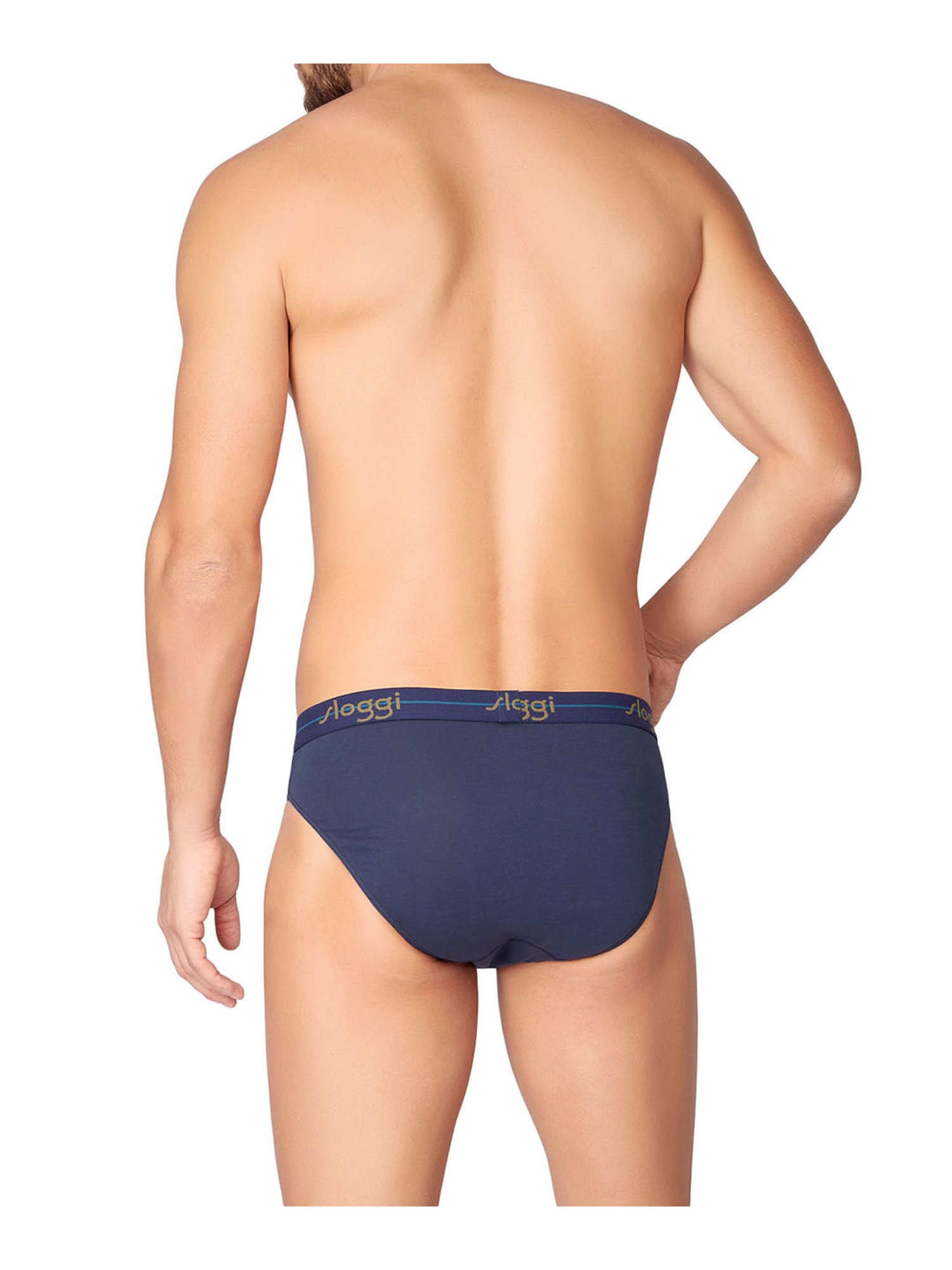 Sloggi Navy & Green Printed Briefs - Pack Of 2