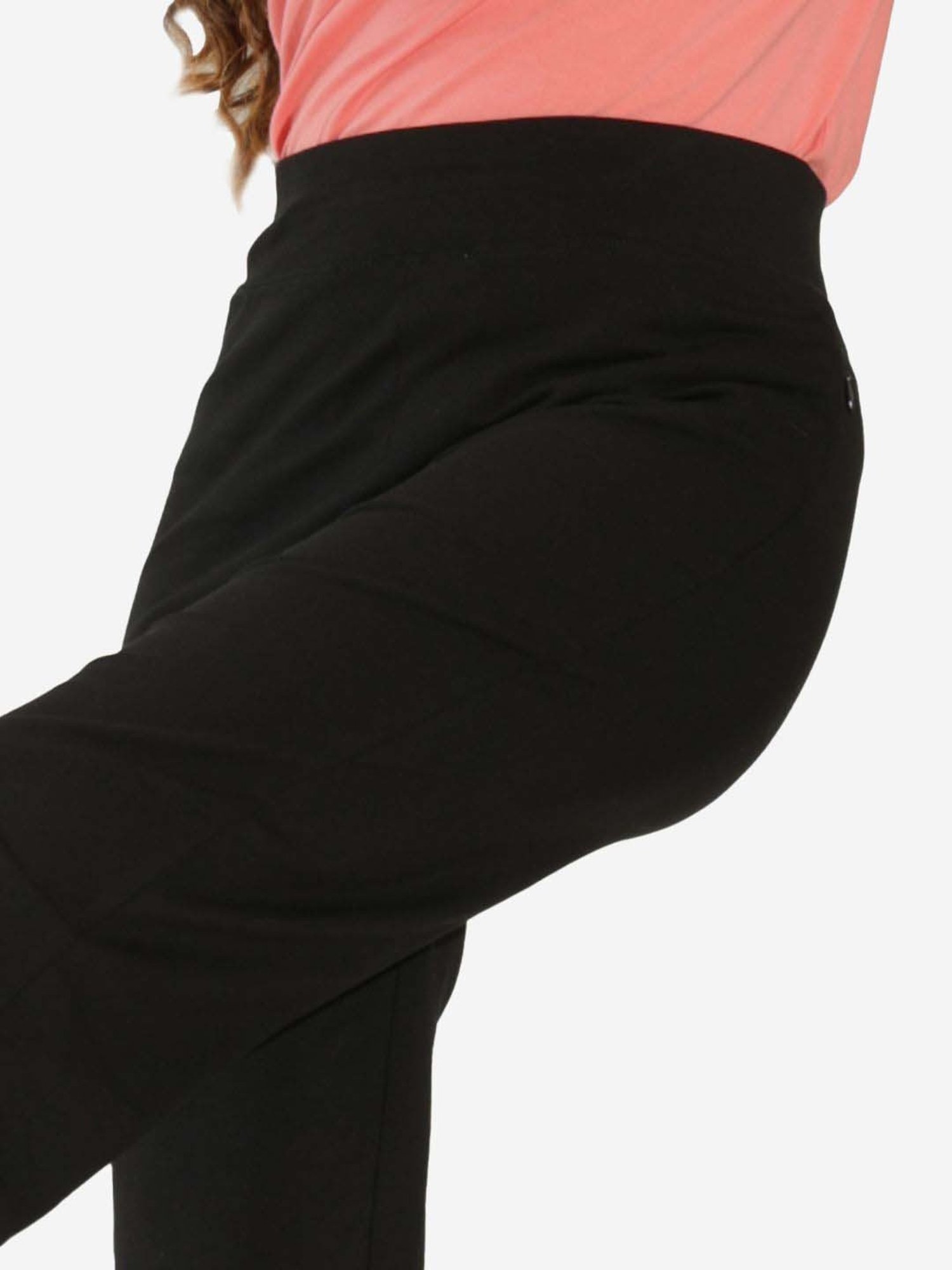 BlissClub Black Cotton Straight Pants