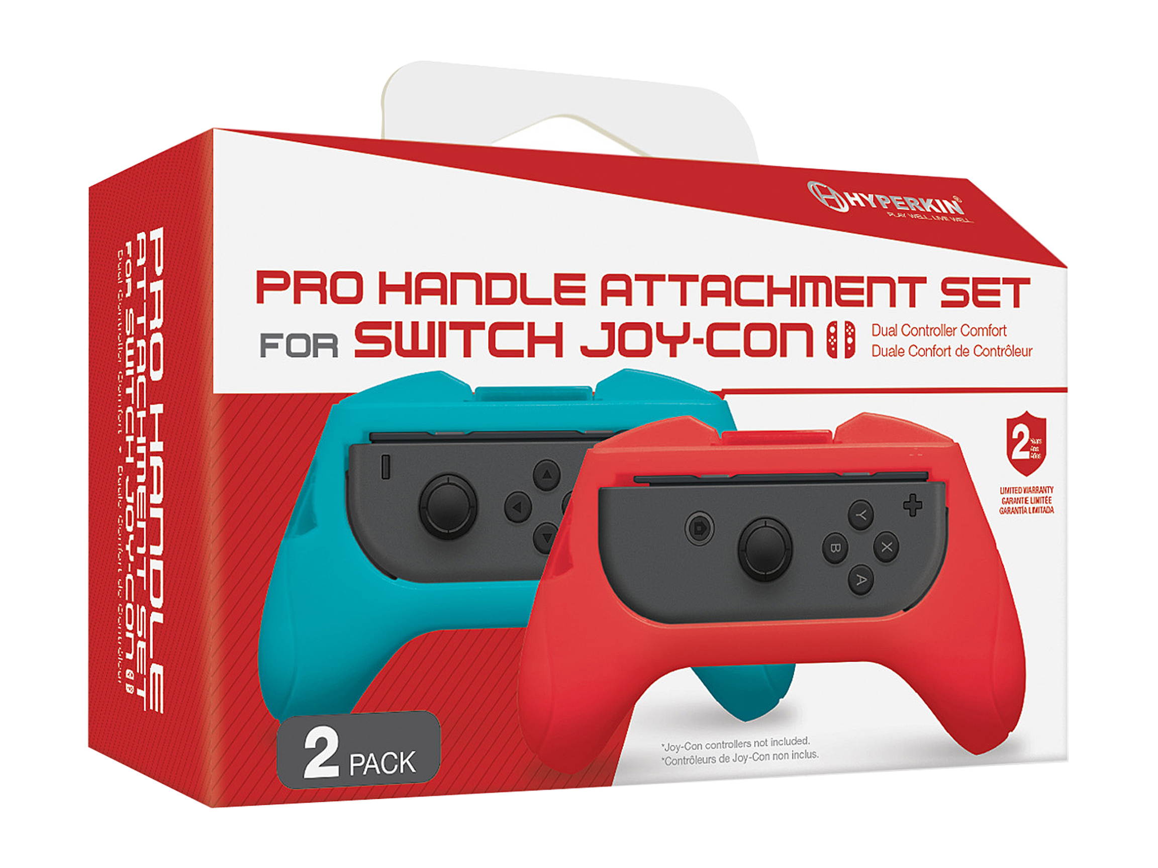 Hyperkin Pro Handle Attachment Set For Switch Joy Con Red and Blue