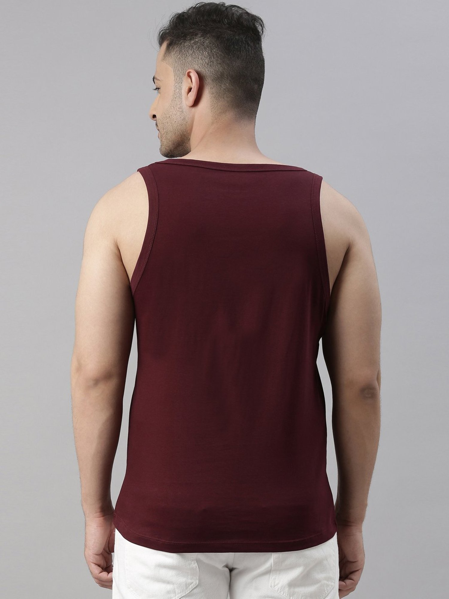 Bushirt Anime Maroon Printed Cotton Vest