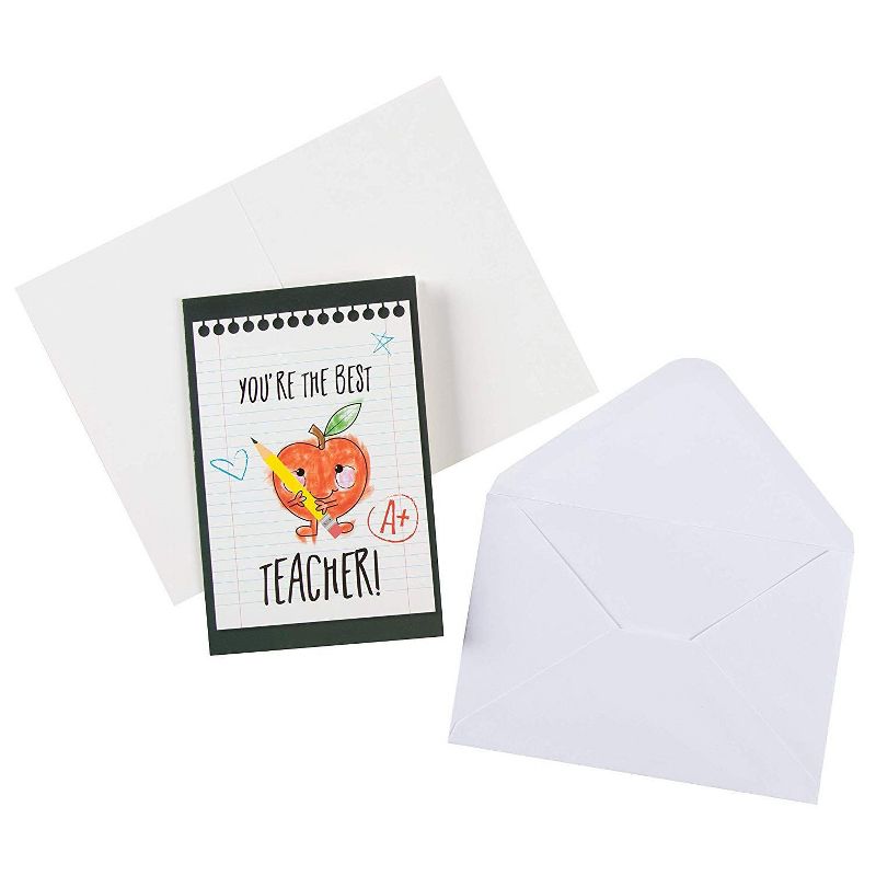 Sustainable Greetings 48-Pack Teacher Appreciation Cards for Kindergarten and Elementary, 6 Designs (4 x 6 In)