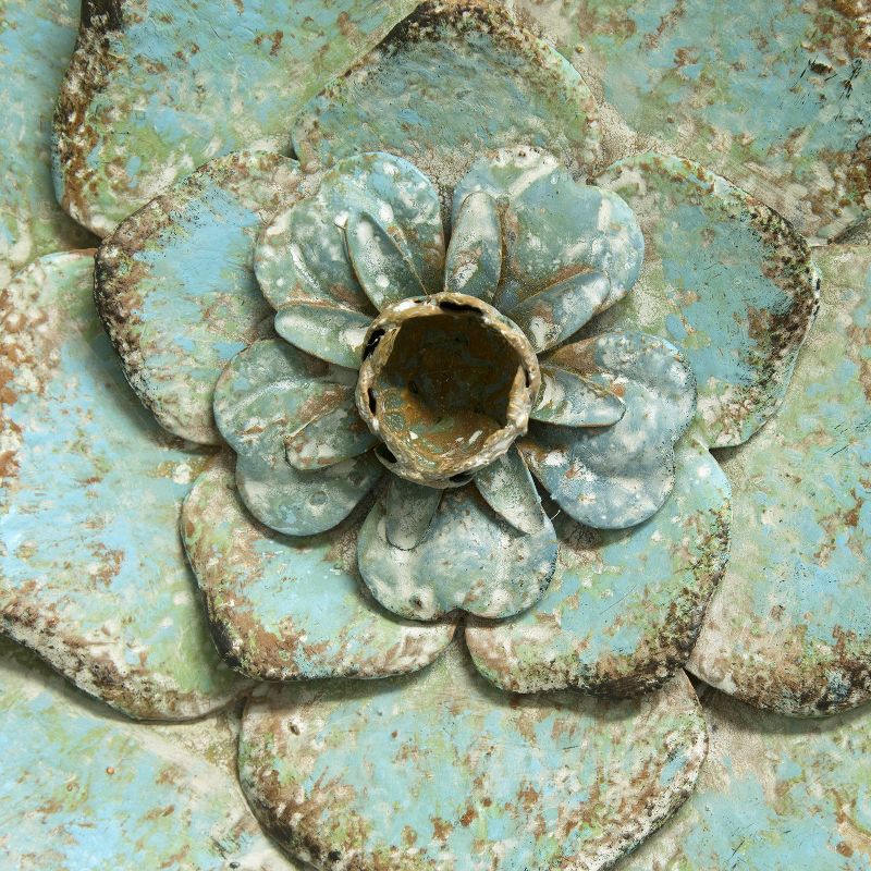 Stratton Home Decor S09593 Set of 3 Metal Rustic Flower Wall Decor, Multicolor