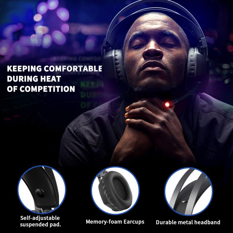 Mifanstech V-10 Gaming Headset for Xbox One Playstation 2 PS4 PC - 3.5mm Surround Sound, Noise Reduction Game Headphone with Microphone and Volume Control for Laptop, Tablet,Switch Games (Black)