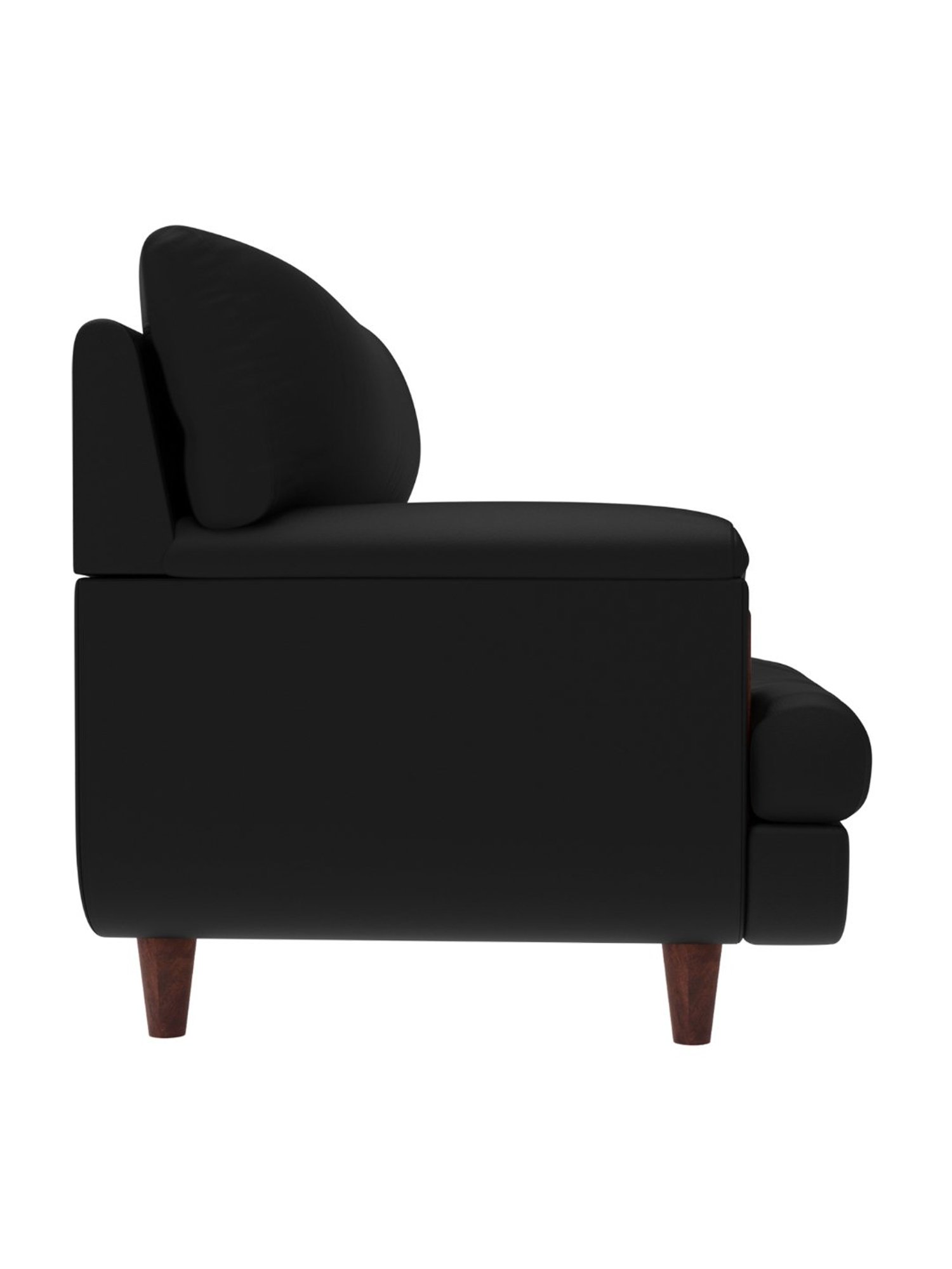 Godrej Interio Bayflow Black Leatherette 1 Seater Sofa