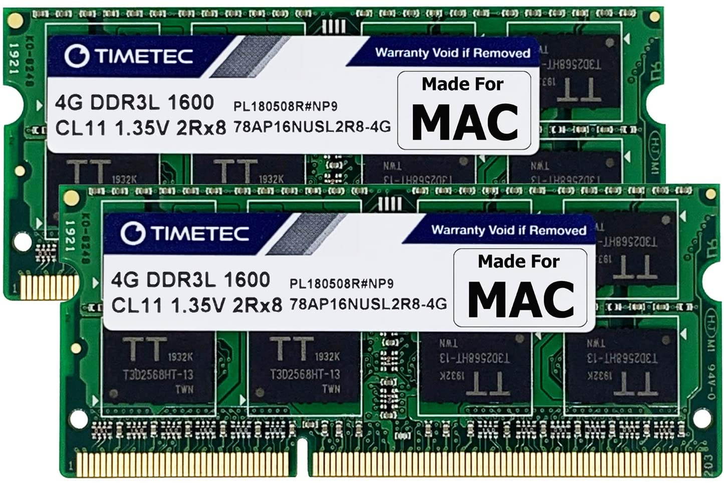 Timetec Hynix IC 8GB KIT(2x4GB) Compatible for Apple DDR3L 1600MHz PC3L-12800 for Early/Mid/Late 2011, Mid/Late 2012, Early/Late 2013, Late 2014, Late 2015 MacBook Pro, iMac, Mac Mini (8GB KIT(2x4GB))