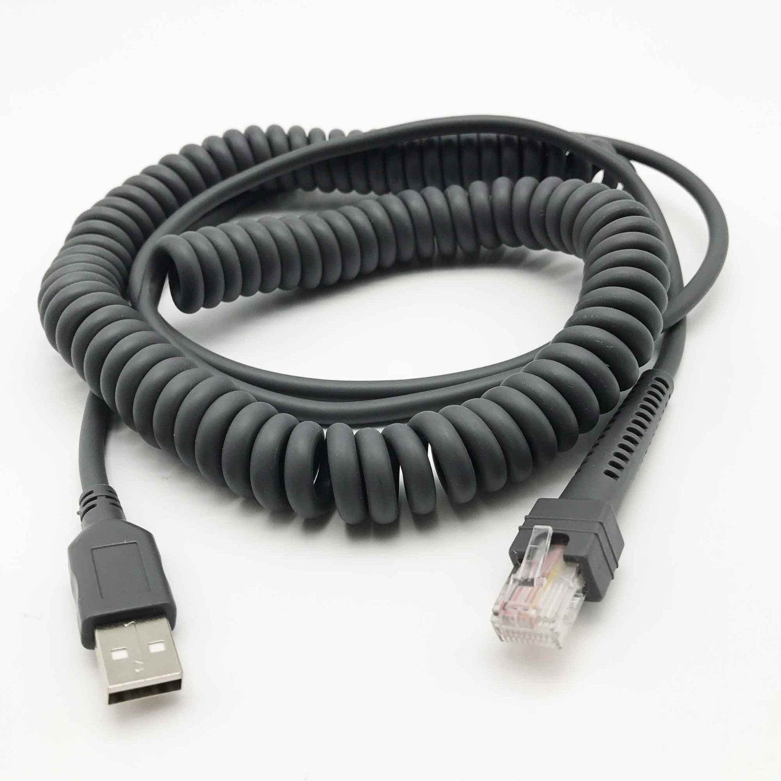 USB Cable Coiled 15ft for Symbol Barcode Scanner ls2208 ls4208 LS1203 ls9208 DS6878 DS6707 DS6708 LS2200 LS3408 LA3578 LS9203 LS4278 M2008 NEW