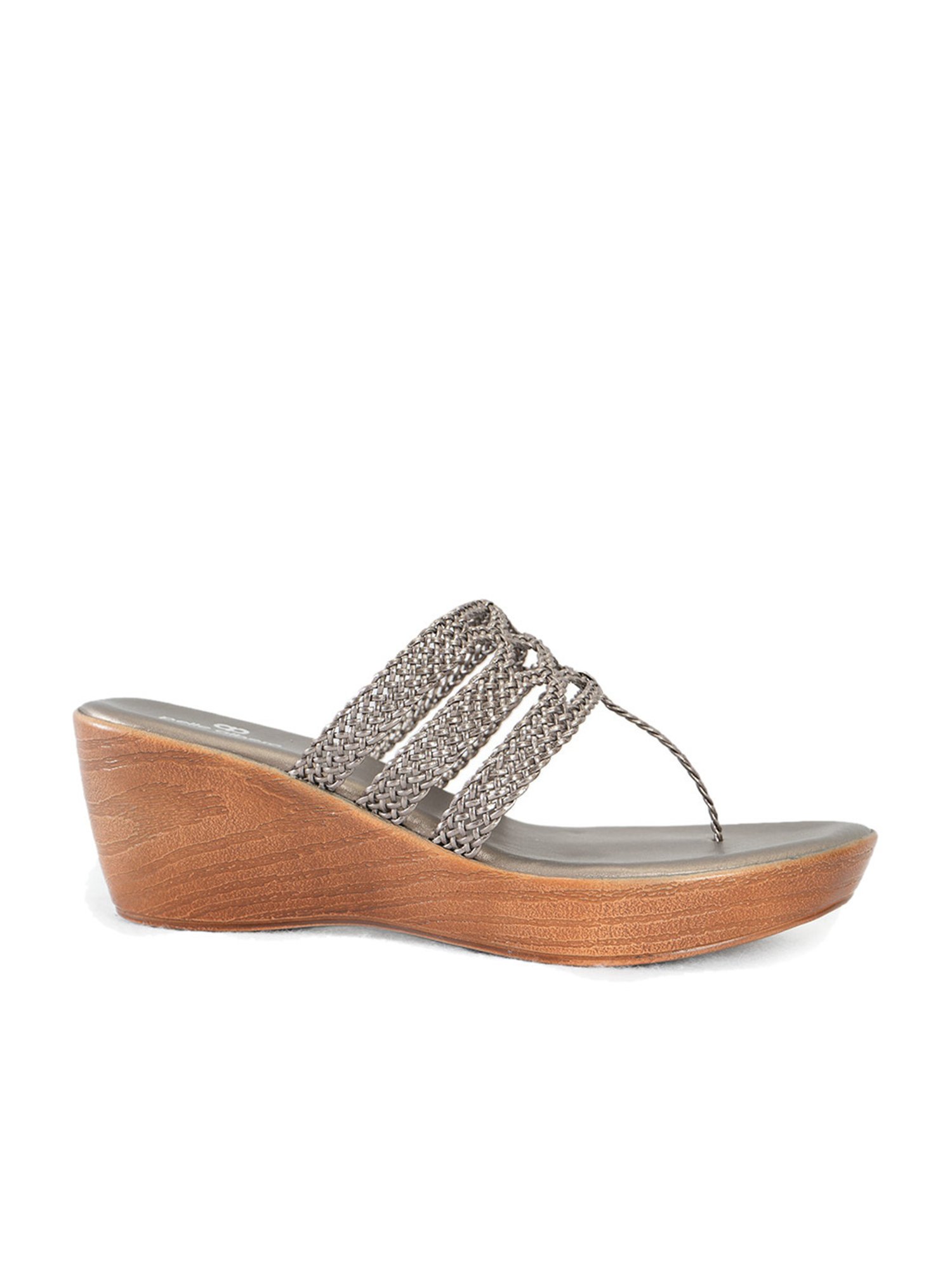 Pelle Albero Women's Metallic T-Strap Wedges