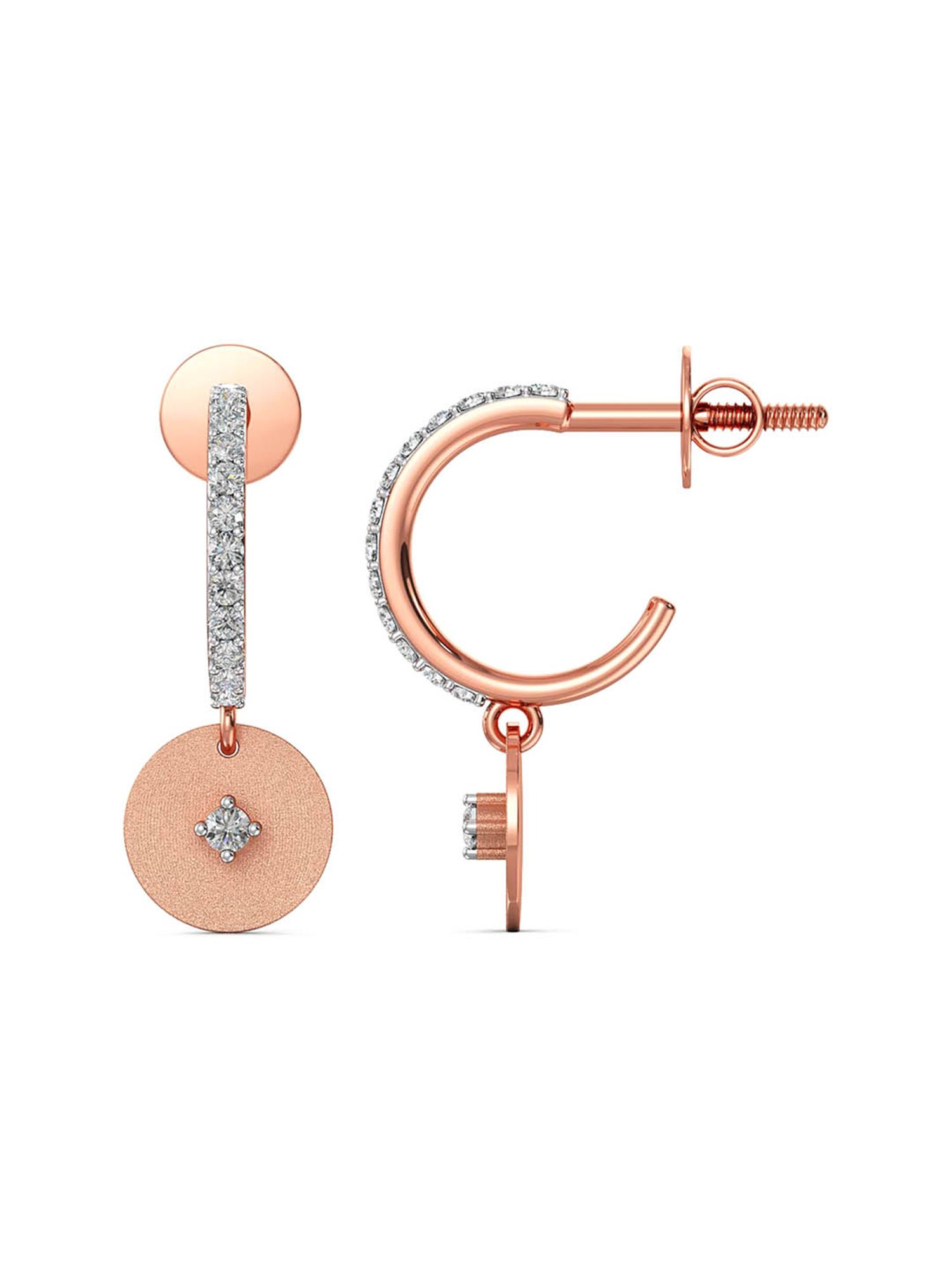 Joyalukkas 18k Rose Gold & Diamond Drop Earrings for Women