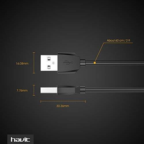 Havit 2-Feet USB 2.0 Type A Male to Type A Male Cable, Black