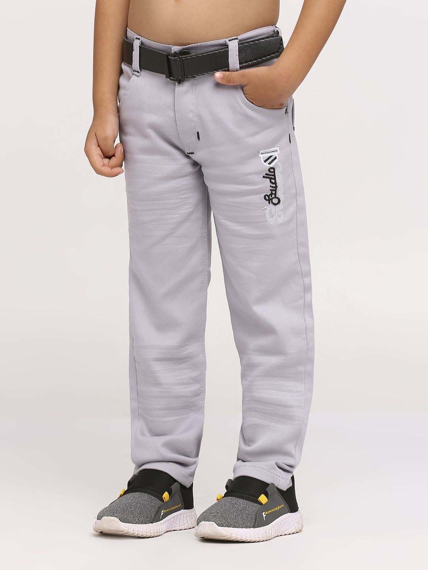 Kids Island Boys Black & Grey Printed Full Sleeves Clothing Set