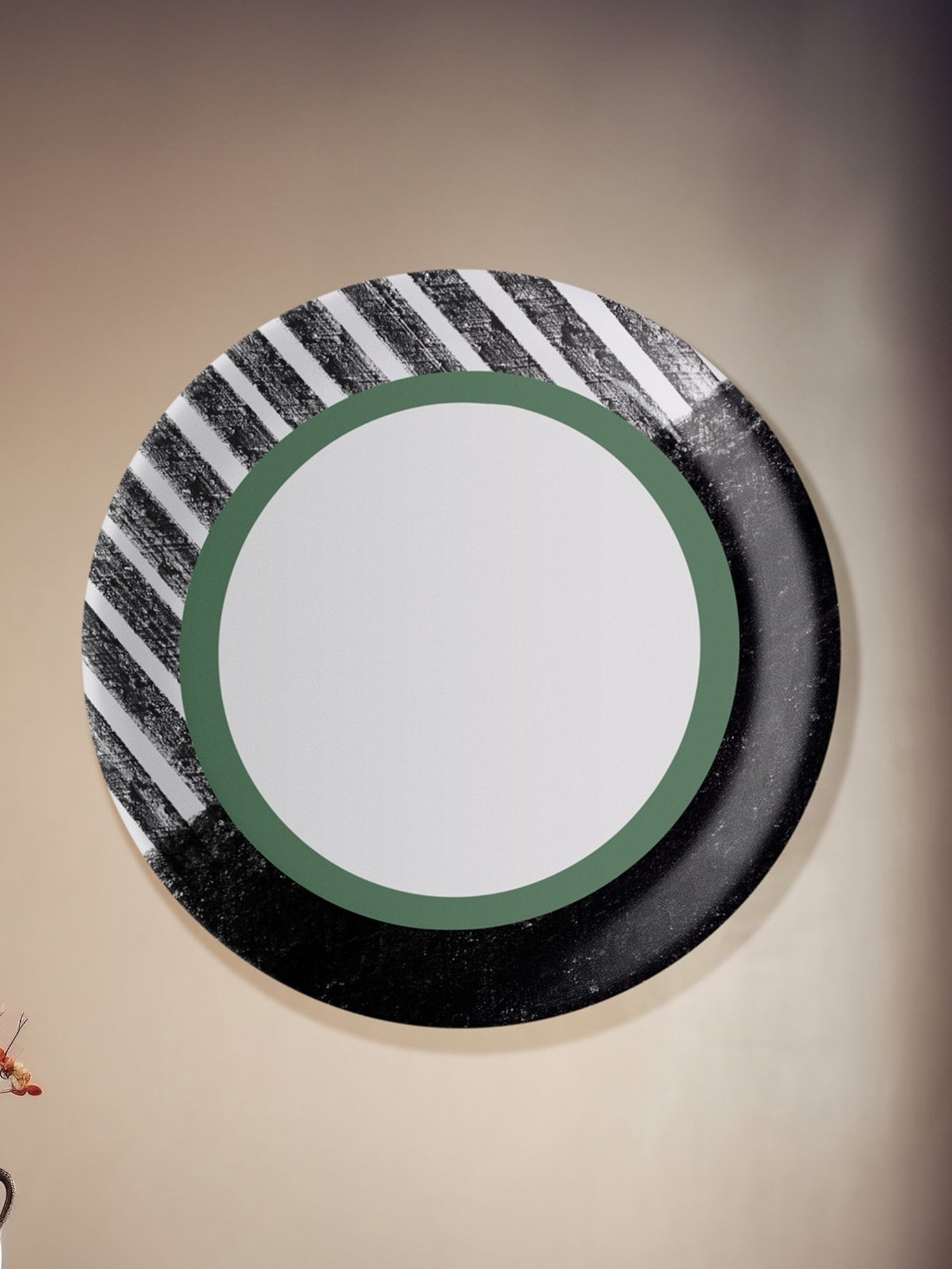 Nestroots Intertwined Lines White & Black Porcelain&iquest;Decorative Wall Plate