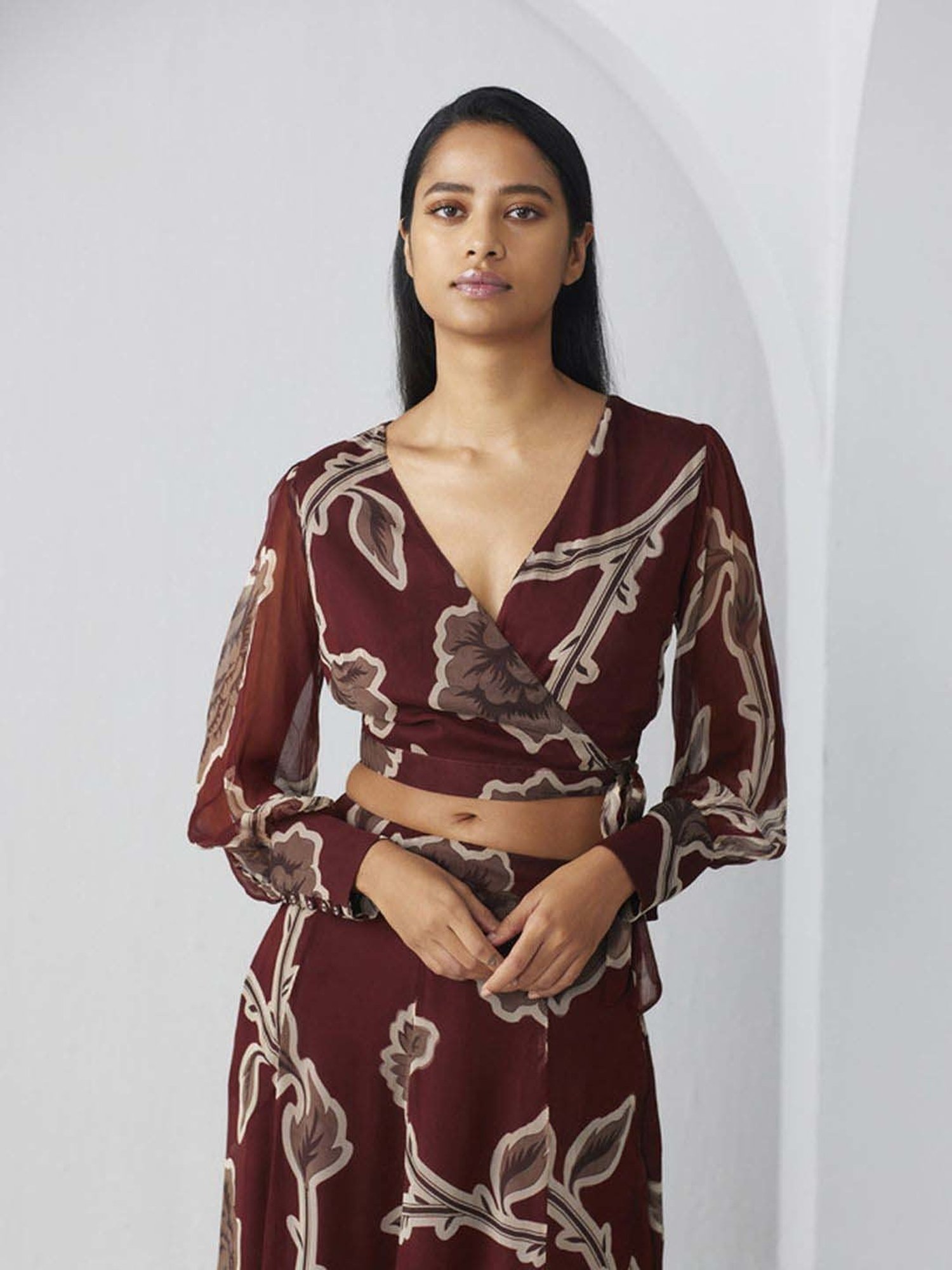 Ancestry Brown Printed Top